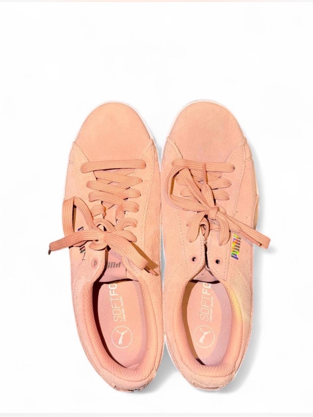Puma Pink Suede SoftFoam Sneakers Casual Low Top Shoes Size 7